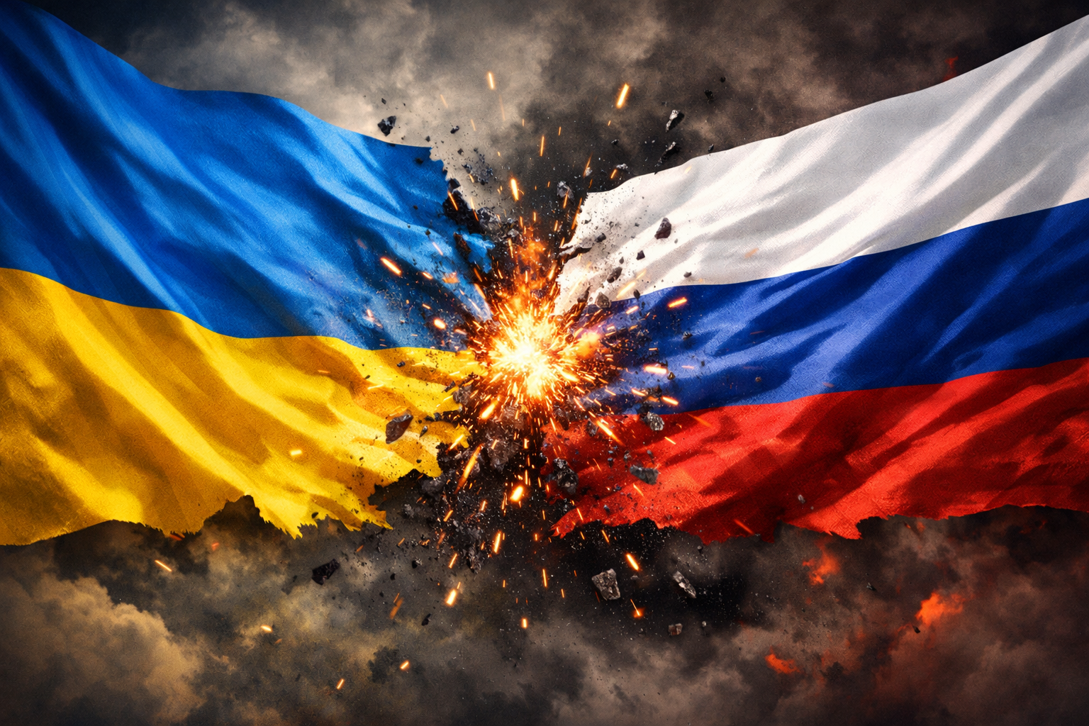 Ukraine vs Russia flags